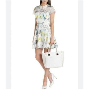 Ted Baker Dress Burddy Mini Skater in Canary Print